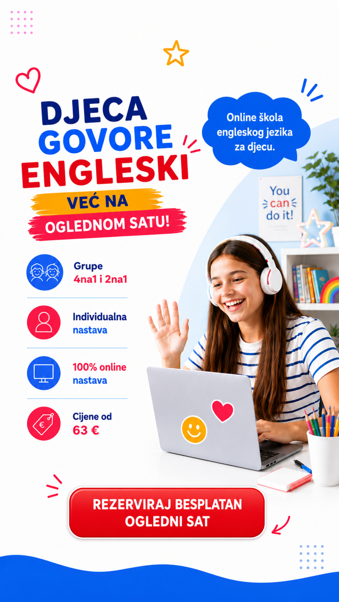Djeca govore engleski već na oglednom satu Djeca govore engleski već na oglednom satu – online tečaj engleskog jezika za djecu i odrasle